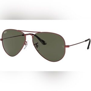 Ray-Ban Burgundy Aviator Sunglasses with case Ray-Ban Aviator Classic RB3025
